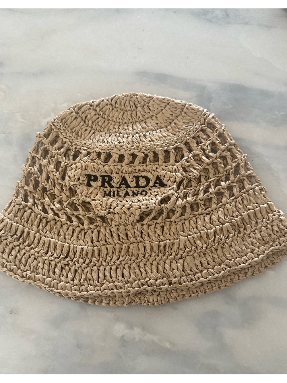 Beige Crochet Bucket Hat